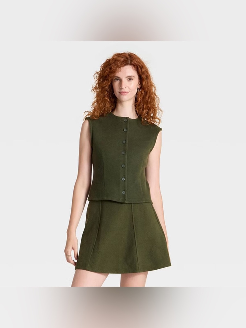 A New Day Olive Brushed Vest